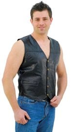 Patch Leather Vest #VM551P (S-7X)