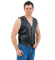 Patch Leather Vest #VM551P