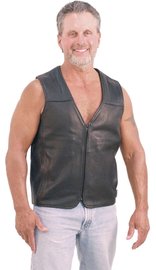(d) Motorcycle Menace - Naked Leather Vest for Men #VM6029NZ (M-4X)