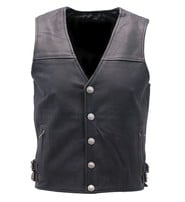 Premium Ultra Premium Leather Vest with Buffalo Nickel Snaps #VM6031NIK
