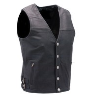 Premium Naked Leather Vest with Buffalo Nickel Snaps #VM6031NIK