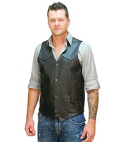 Tall Cowhide Leather Biker Vest #VM604T