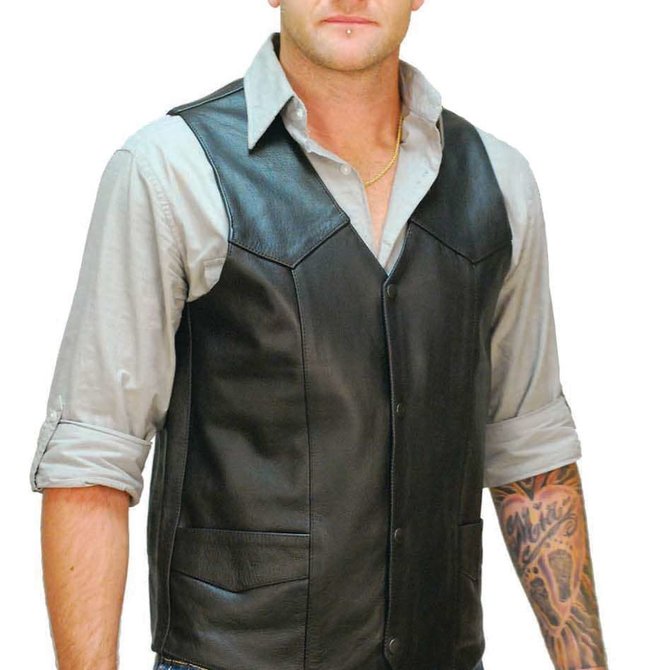 Tall Men's Leather Shirt #MS77TALL - Jamin Leather®