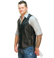 Big & Tall Leather Vest w/Side Lacing #VM605LT