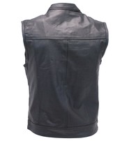 Unik Premium Buffalo Leather Snap & Zip Concealed Pockets Vest #VM6655GK