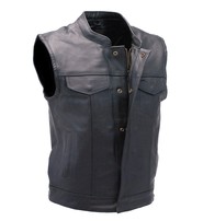 Unik Premium Buffalo Leather Snap & Zip Concealed Pockets Vest #VM6655GK