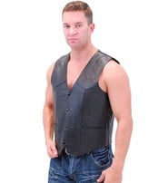 Buffalo Leather Motorcycle Biker Vest #VM802K