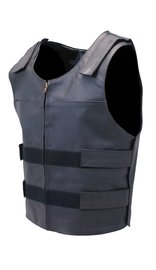 Black Police Safety Vest w/Front Zipper #VM945ZK (3X-5X)