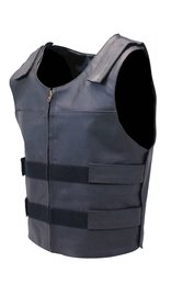 Black Police Safety Vest w/Front Zipper #VM945ZK (S-L)