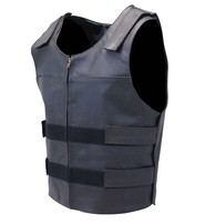 Black Police Safety Vest w/Front Zipper #VM945ZK