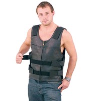 Black Police Safety Vest w/Front Zipper #VM945ZK