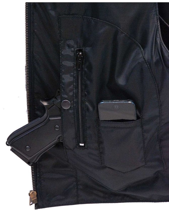 Black Police Safety Vest w/Front Zipper #VM945ZK