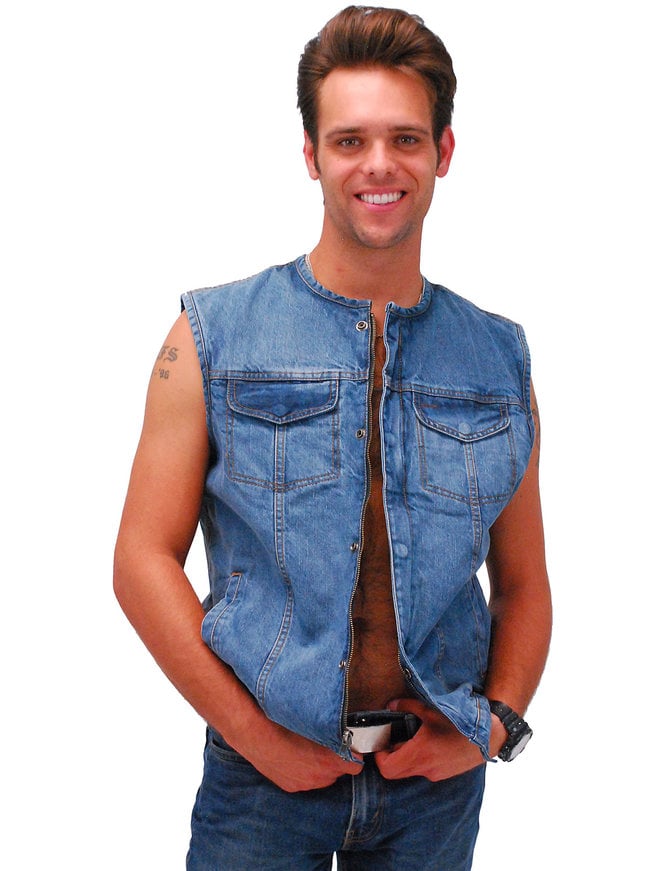 Jamin' Leather Vintage Leather Jean Jacket - Denim Style #M321GY