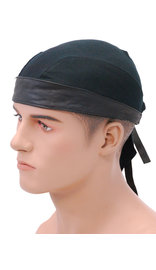 Unik Leather and Comfort Stretch Lycra Skull Cap #BAND9160K