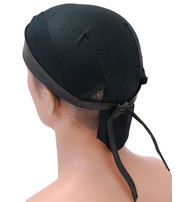 Unik Leather and Comfort Stretch Lycra Skull Cap #BAND9160K