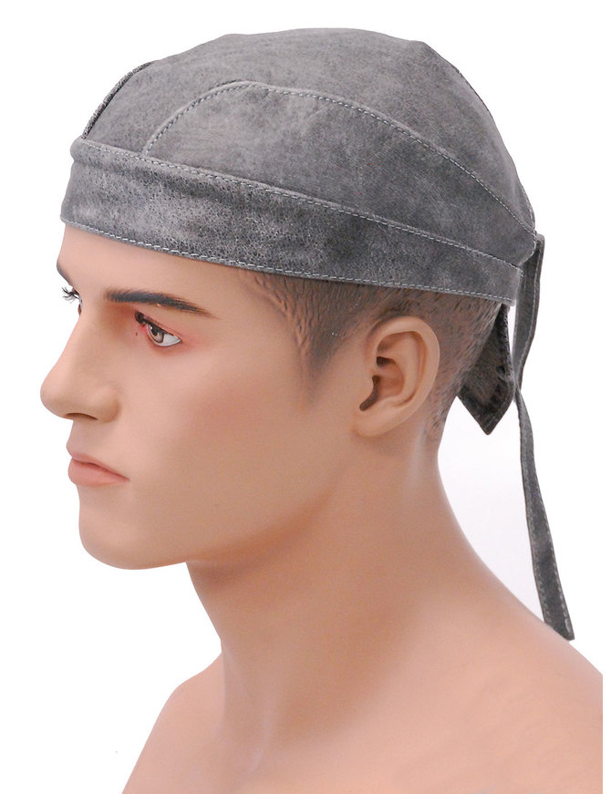 leather skull cap