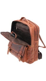 Vintage Oil Tanned Brown Leather Laptop Backpack #BP163171N