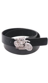 Jamin Leather® Black Leather Belt with Motorcycle Buckle #BT8716BIKE