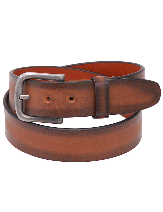 Two-tone Tan/Brown Veg-Tan Leather Belt #BT97181N
