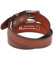 Two-tone Tan/Brown Veg-Tan Leather Belt #BT97181N