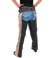 Unik Two-Tone Western Chaps with Braid #C7302TN