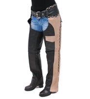 Unik Two-Tone Western Chaps with Braid #C7302TN