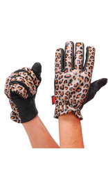 First MFG Women's Leopard Leather Motorcycle Gloves #GL3015LEOP