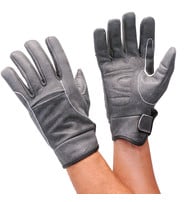 Daniel Smart Vintage Gray Leather Motorcycle Gloves #GM42GY