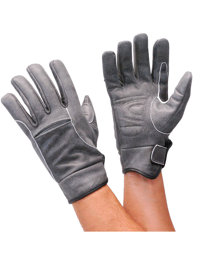 Daniel Smart Vintage Gray Leather Motorcycle Gloves #GM42GY