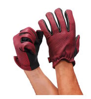 First MFG Oxblood/Black Leather Vented Motorcycle Gloves #GM218VBG
