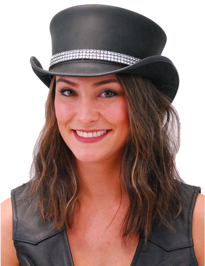 3D Clear Crystal Hat Band - Black