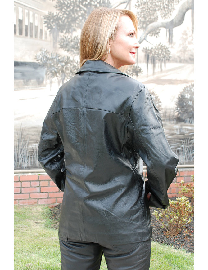 Womens Lambskin Leather Blazer - Classic #L2490BTK