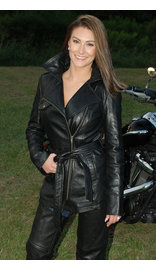 First MFG Women's 3/4 Belted Naked Leather Motorcycle Jacket #L10870BTZK