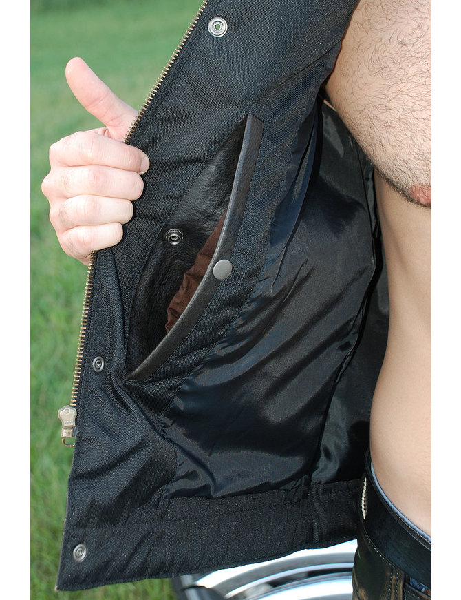 Vintage Brown Leather Concealed Pocket Club Vest #VM6401ZGN