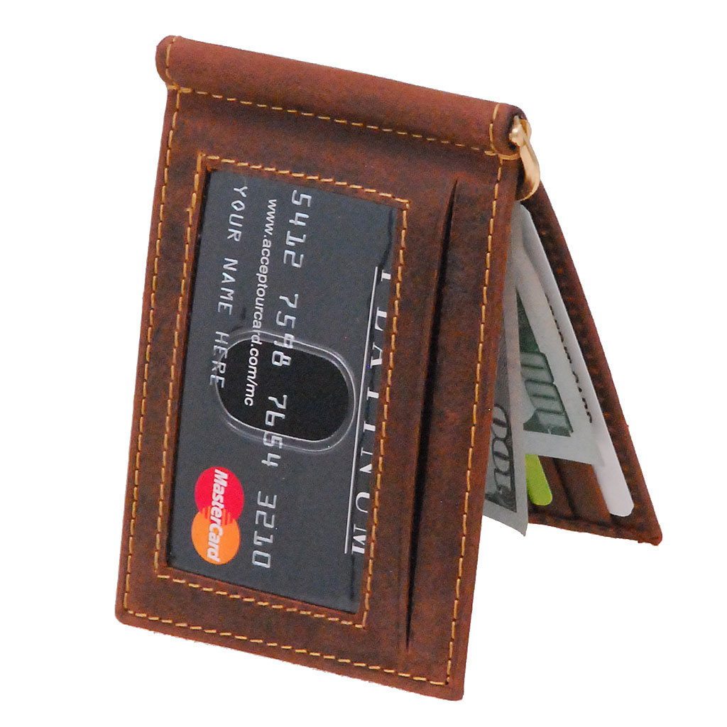 leather moneyclip wallet