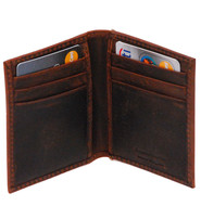 Vintage Brown Leather Magnetic Money Clip Wallet #W543701N - Jamin Leather®