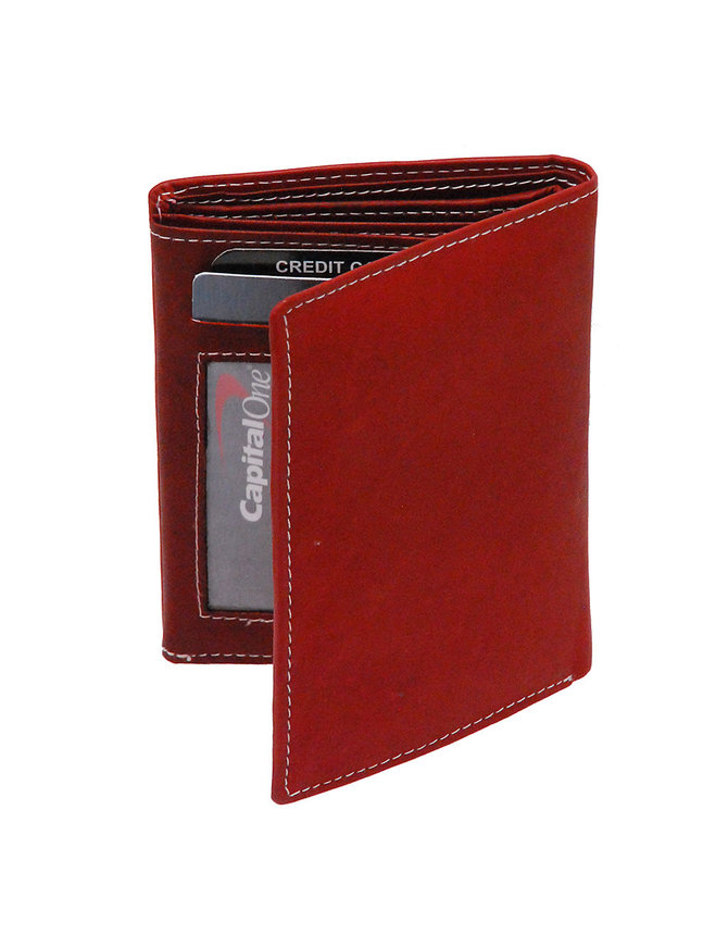 Brown Leather 12 Pocket Organizer Wallet #WL111ZN