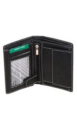 Black Leather 12 Pocket Organizer Wallet #WL110ZK