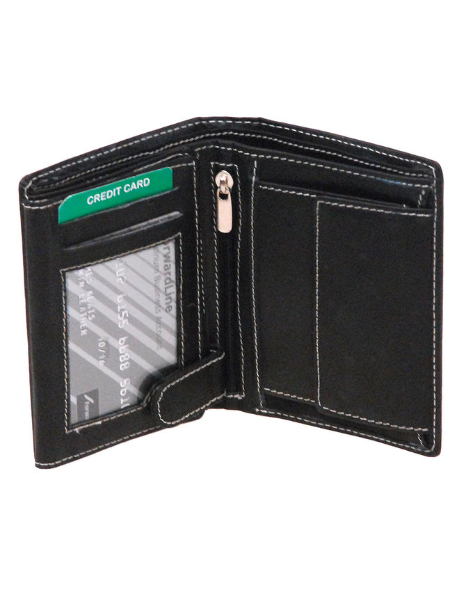 Black Leather 12 Pocket Organizer Wallet #WL110ZK