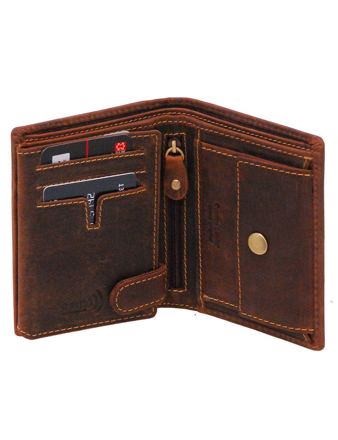 Vintage Brown 12 Pocket Organizer RFID Wallet #WL13091NID