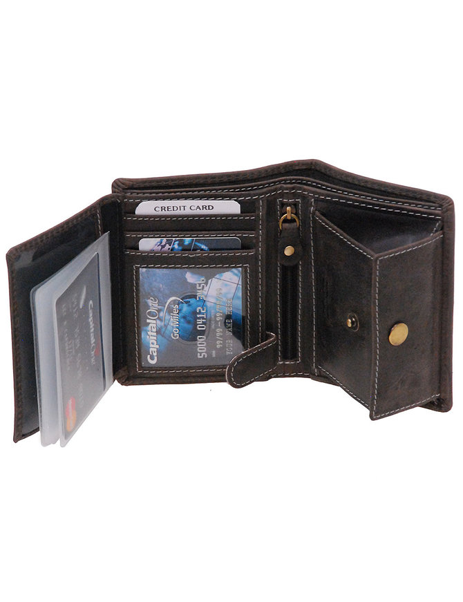 Vintage Black 12 Pocket Organizer RFID Wallet #WL13090KID