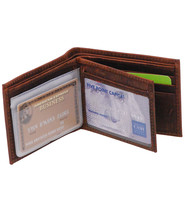 Vintage Brown Bifold w/Center Flap 14 Pocket RFID Wallet #WM13121NID