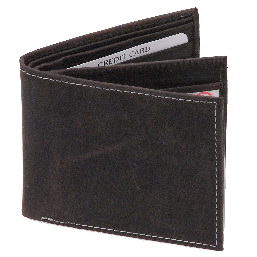 Vintage Black Bifold w/Center Flap 14 Pocket RFID Wallet #WB13120KID