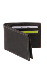 Vintage Black Flip Up Bifold RFID Wallet w/Photo Insert #WM13040KID