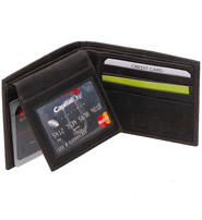 Vintage Black Flip Up Bifold RFID Wallet w/Photo Insert #WM13040KID