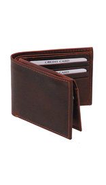 Vintage Brown Flip Up Bifold RFID Wallet w/Photo Insert #WM13041NID