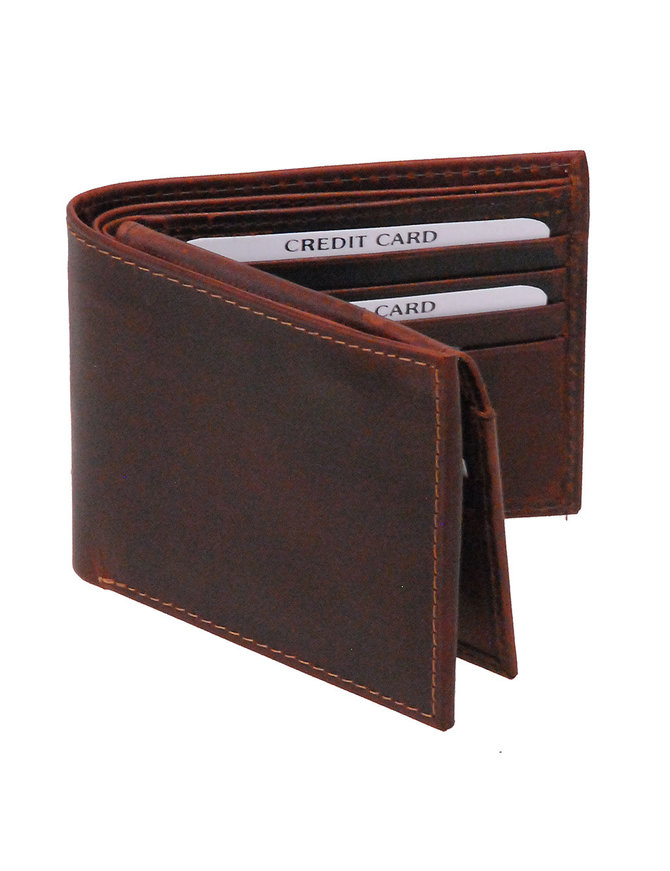 Vintage Brown Flip Up Bifold RFID Wallet w/Photo Insert #WM13041NID