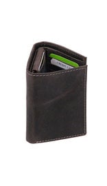 Men's Vintage Black Flip Up 17 Pocket Trifold RFID Wallet #WM13150KID