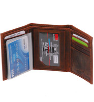 Men's Vintage Brown Classic Trifold Wallet #WM13141NID