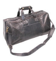 Vintage Black Heavy Leather Over-sized Duffel Bag #P163080K